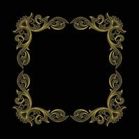 Vintage Square Royal Border Frame with Golden Art Deco Ornaments vector