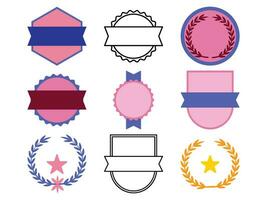 Set of abstract award badge vector illustration