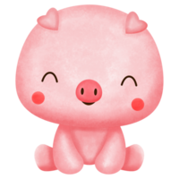 aquarelle de cochon mignon png