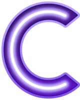 Neon Light Alphabet Letter C png