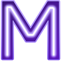 Neon Light Alphabet Letter M png