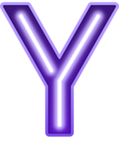 Neon Light Alphabet Letter Y png