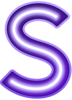 Neon Light Alphabet Letter S png