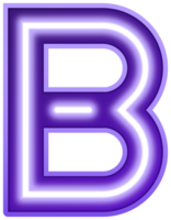 neon ljus alfabet brev b png