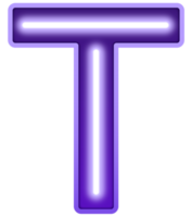 Neon Light Alphabet Letter T png