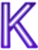 Neon Light Alphabet Letter K png