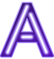 Neon Light Alphabet Letter A png