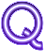 néon lumière alphabet lettre q png