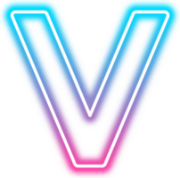 Neon Glow Alphabet V png