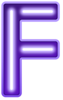 néon lumière alphabet lettre F png