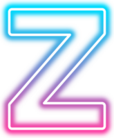 néon lueur alphabet z png