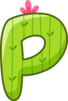kaktus alfabet brev p png