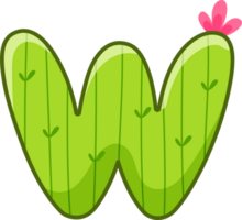 cactus alphabet lettre w png