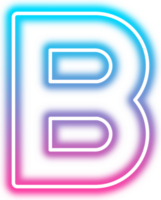 neon splendore alfabeto B png