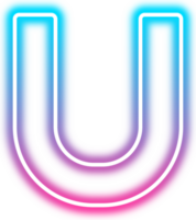 Neon Glow Alphabet U png