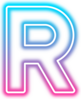 neon gloed alfabet r png