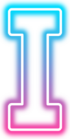 neon gloed alfabet ik png