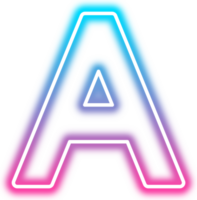 neon gloed alfabet een png