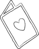 Notepad with heart doodle valentines day decoration and design. vector