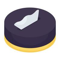 Editable design icon of hockey puck vector