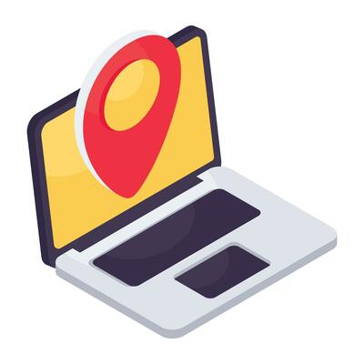 Editable design icon of online location