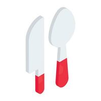 tenedor y cuchara, concepto de vajilla icono. vector