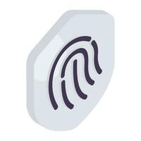 Unique design icon of fingerprint security vector