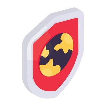 Passcode with globe, icon of global protection vector