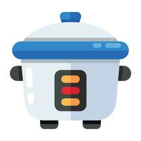 A flat design icon of pressure cooker vector