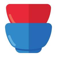 Conceptual flat design icon of bowls vector