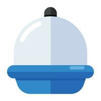 A flat design icon of cookpot isolated on white background vector