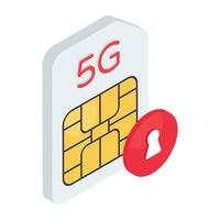 A creative design icon of secure sim card vector