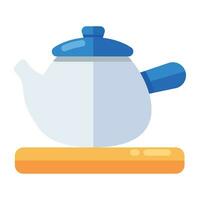 An editable design icon of tea kettle vector