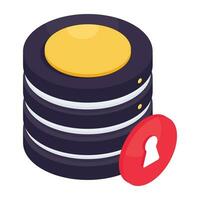 An icon design of database security vector