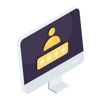 Profile login icon, editable vector