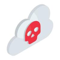 Premium download icon of cloud hacking vector