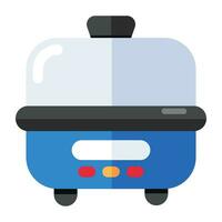 A flat design icon of electric cooker vector