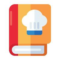 A flat design icon of cookbook vector