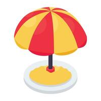 A isometric design icon of outdoor umbrella vector