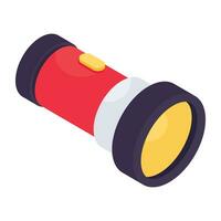 A isometric design icon of torch vector