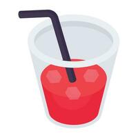 Juice glass icon, editable vector