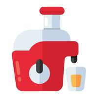 Conceptual flat design icon of fruit juicer vector