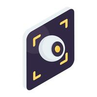 A colored design icon of iris recognition vector