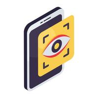 A colored design icon of iris recognition vector