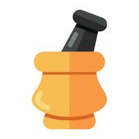 An editable design icon of pestle mortar vector