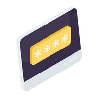 Creative design icon of password vector