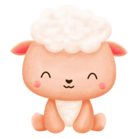 Cute Sheep Animal Watercolor png