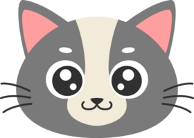 illustrazione di faccia di gatto carino png