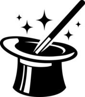 Magic Hat and Wand vector