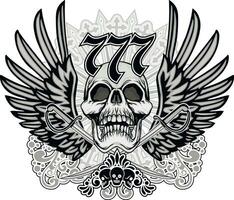 skull and wings vector